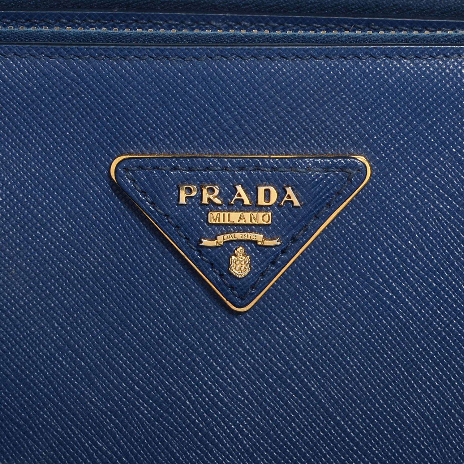 Prada Saffiano Lux Medium Double Zip Tote Bluette 12 of 12