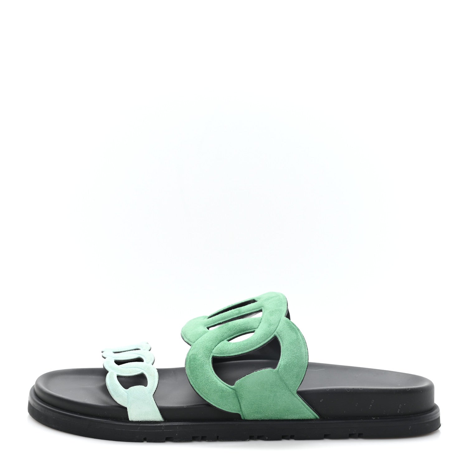 Hermes Suede Goatskin Extra Sandals  39 Vert 1 of 9