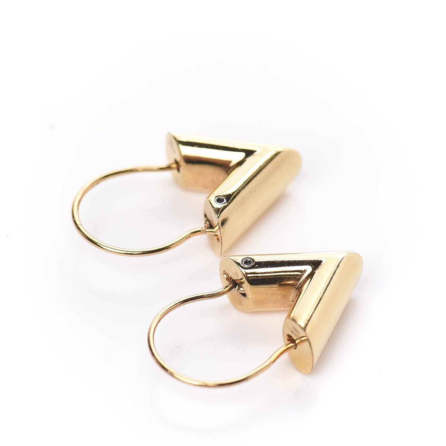 Louis Vuitton Brass Essential V Hoop Earrings Gold 3 of 4