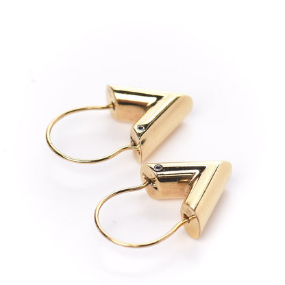 Louis Vuitton Brass Essential V Hoop Earrings Gold 3 of 4
