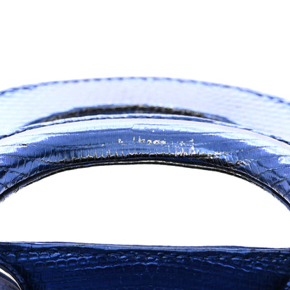 Christian Dior Metallic Lizard Mini Lady Dior Blue 10 of 10