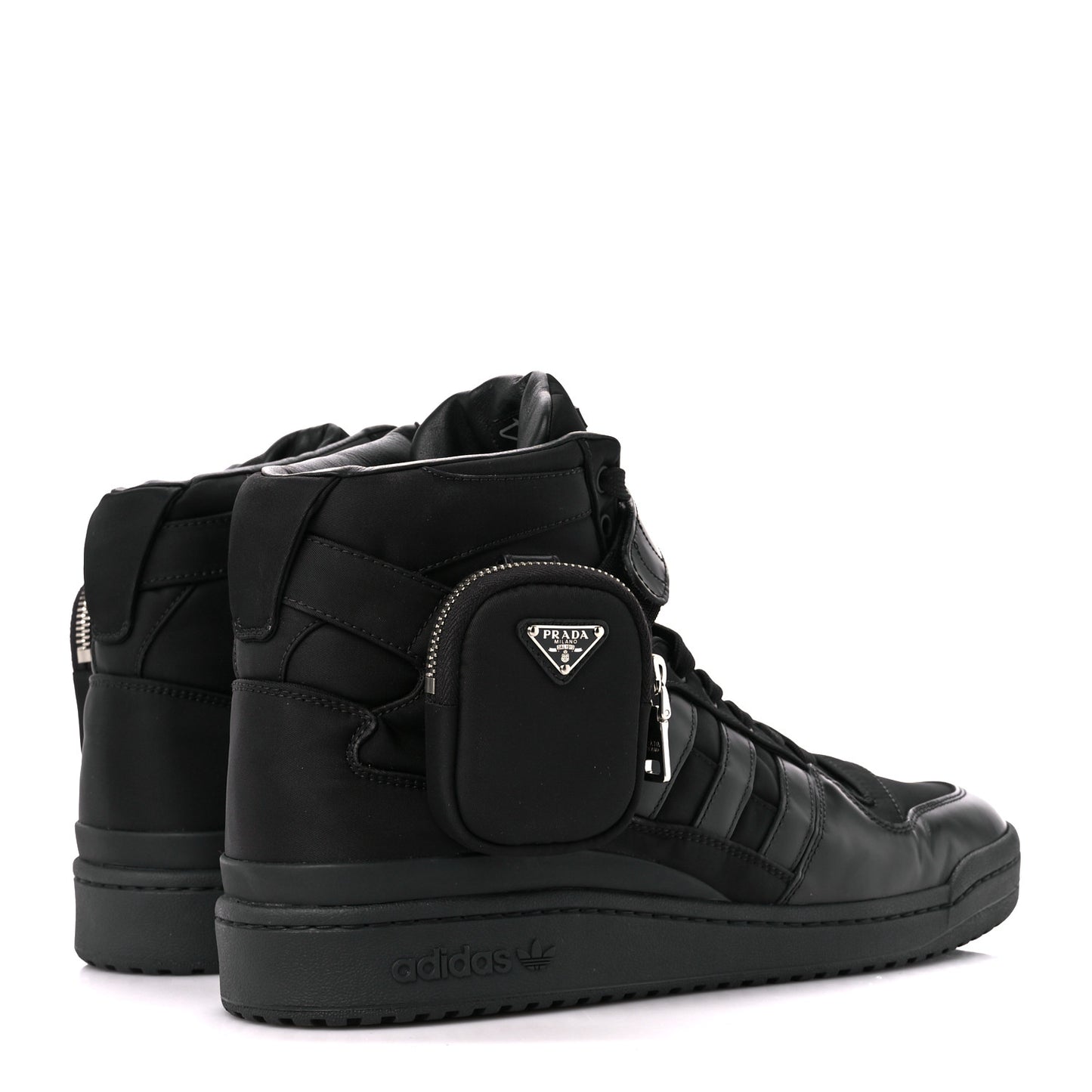 X ADIDAS Re-Nylon Gabardine Metal Triangle Logo Mens Wheel Pouch Pocket High Top Sneakers 12.5 Black