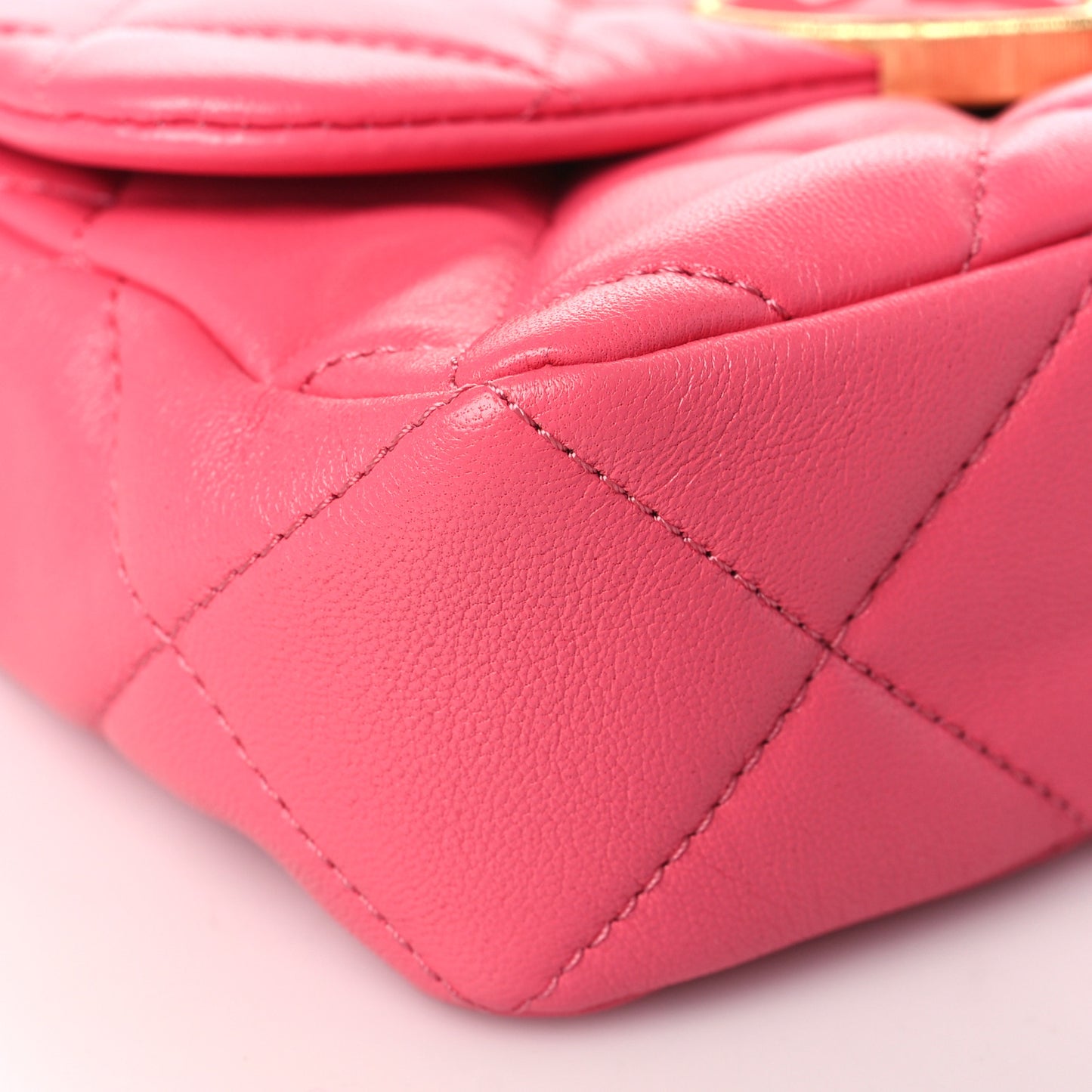 Lambskin Plexiglass Quilted Coco Love Mini Flap Pink