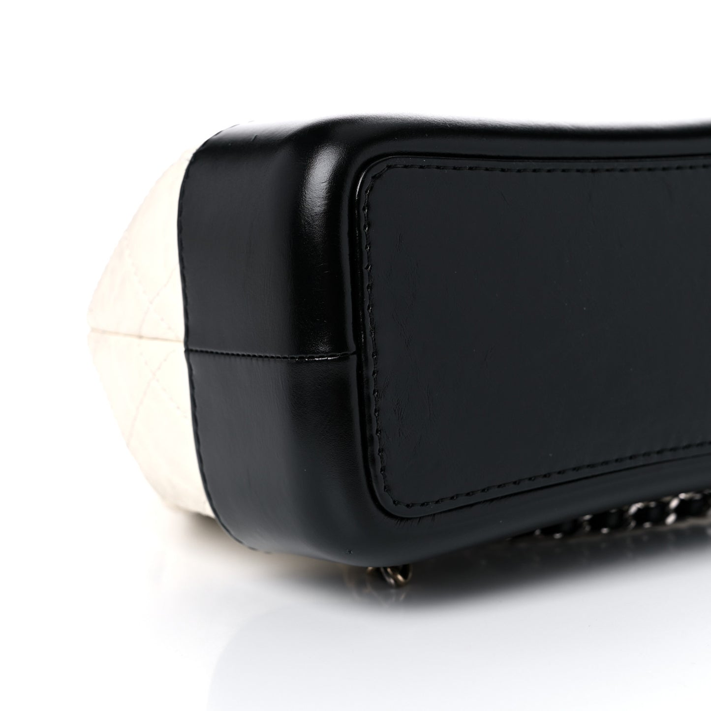 Aged Calfskin Quilted Small Gabrielle Backpack Black White