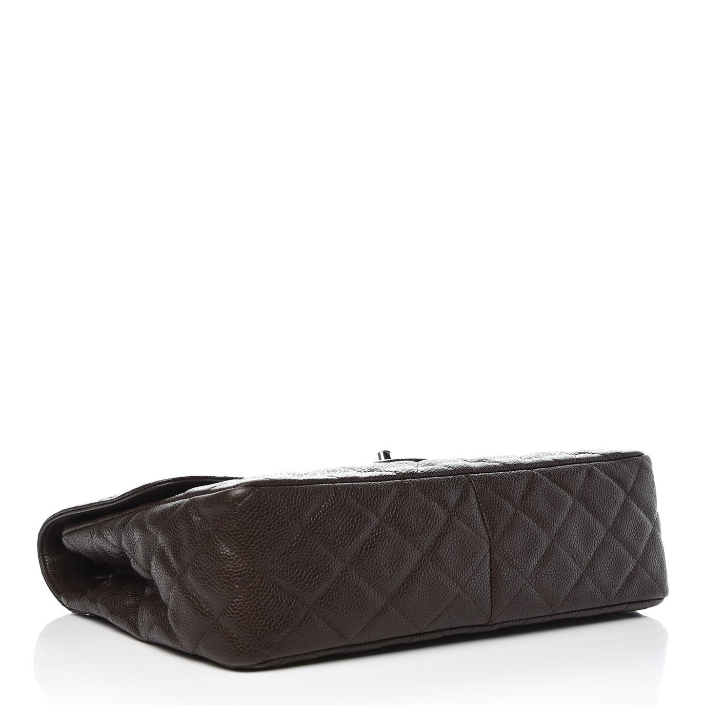 Caviar Quilted Jumbo Single Flap Dark Brown