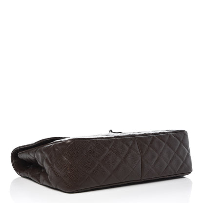 Chanel Caviar Quilted Jumbo Single Flap Dark Brown 4 of 13