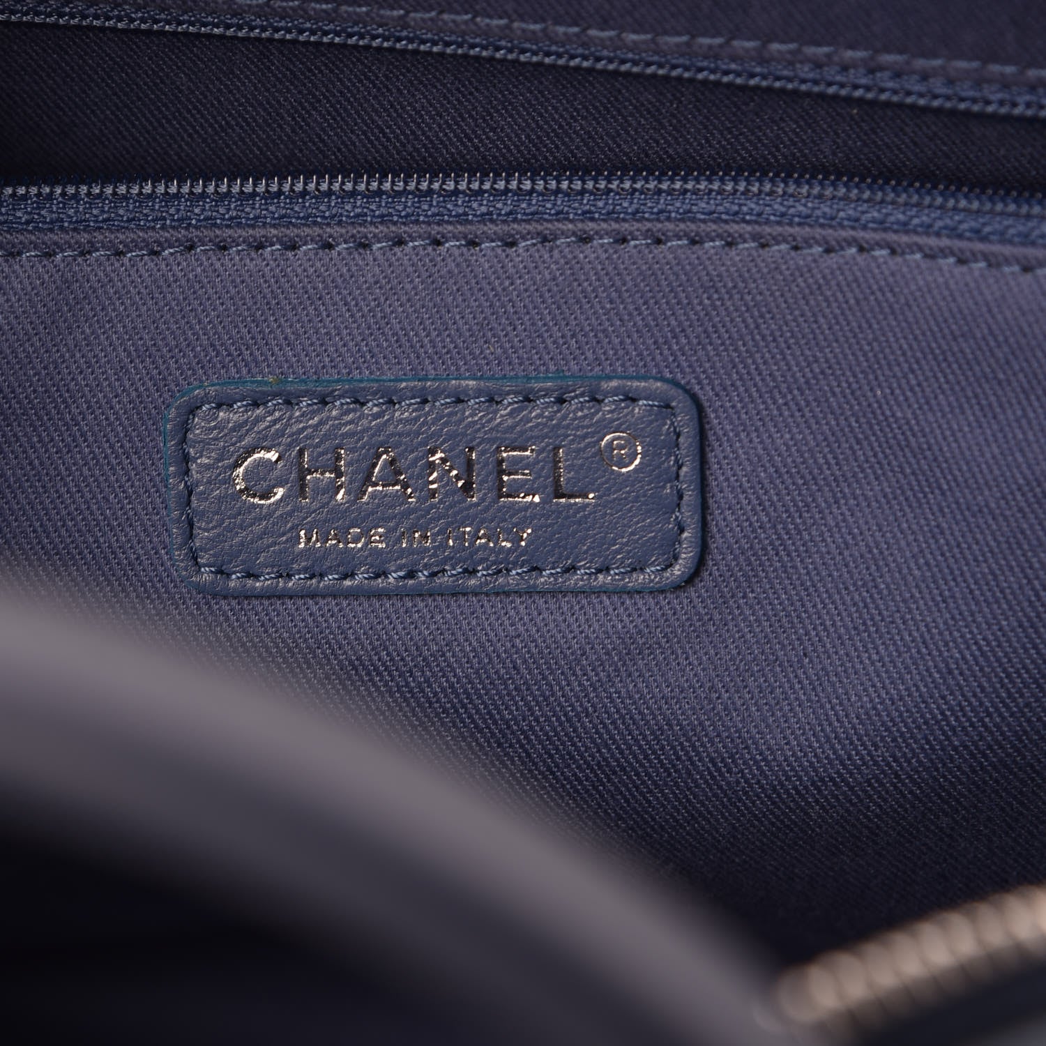 Chanel Denim Deauville Bowling Bag Blue 7 of 9