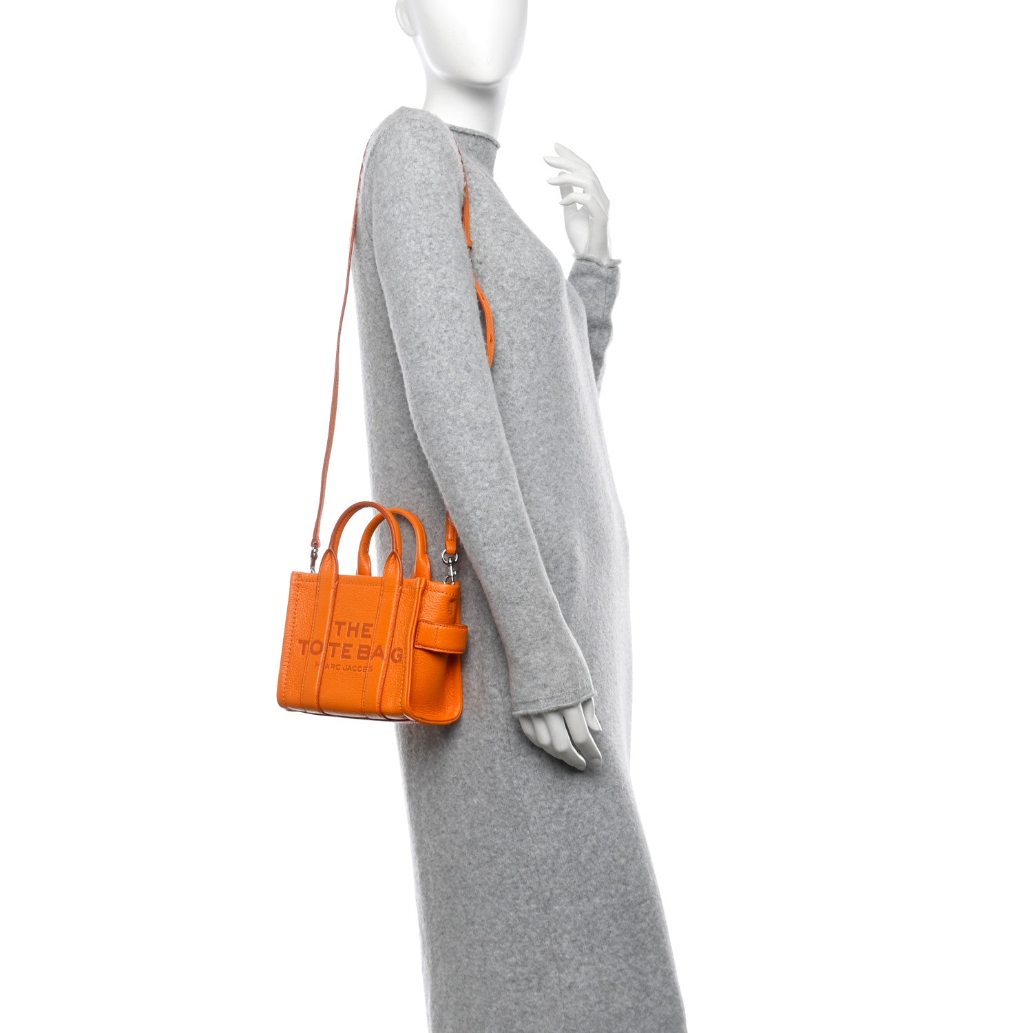 Marc Jacobs Grained Calfskin Mini The Tote Bag Artisan Gold 2 of 10