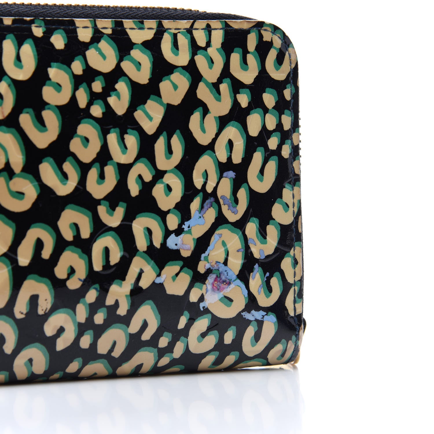 Louis Vuitton Vernis Leopard Zippy Wallet Blue Infini 6 of 7