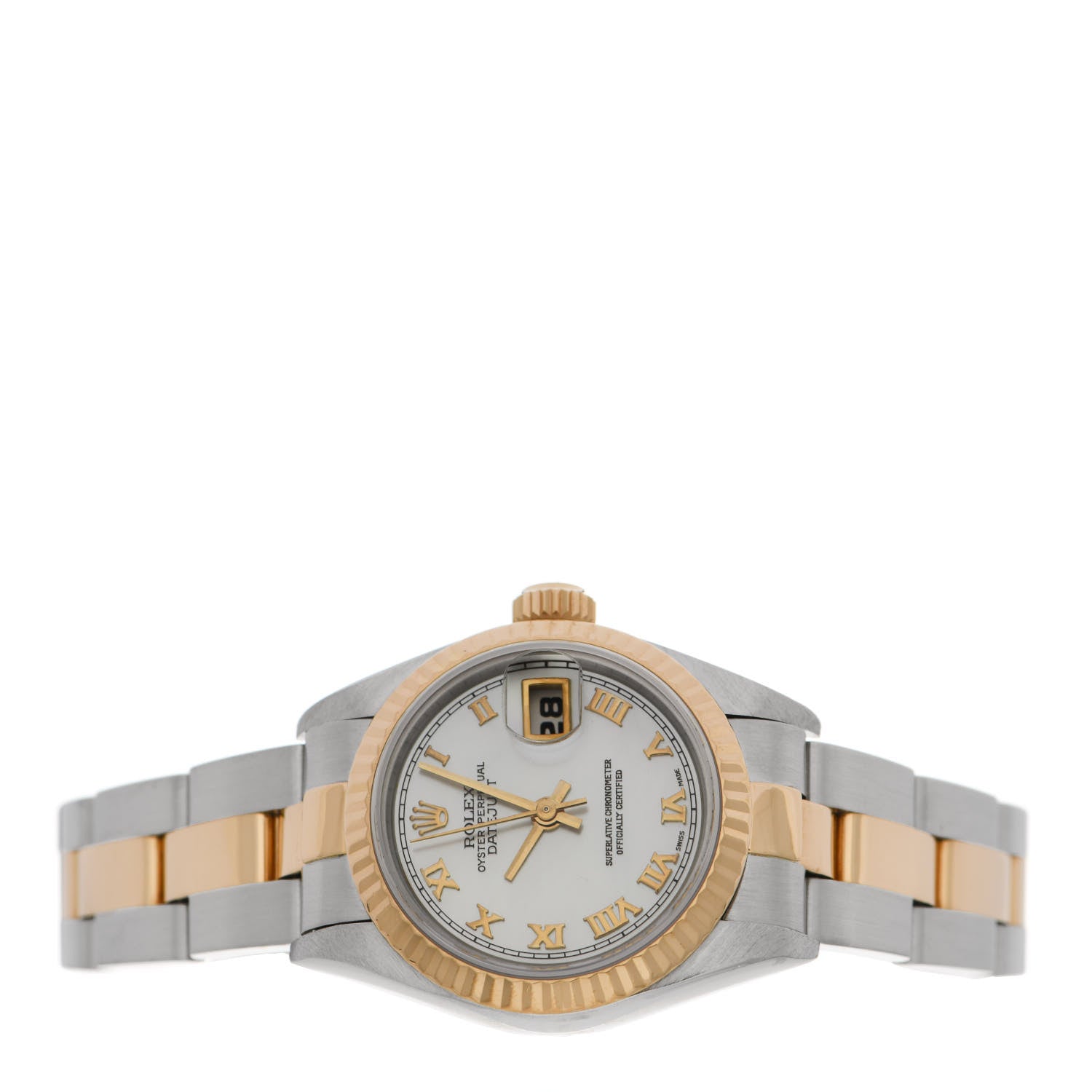 Rolex Stainless Steel 18K Yellow Gold Mother of Pearl 26mm Oyster Perpetual Datejust Watch 69173 2 of 5