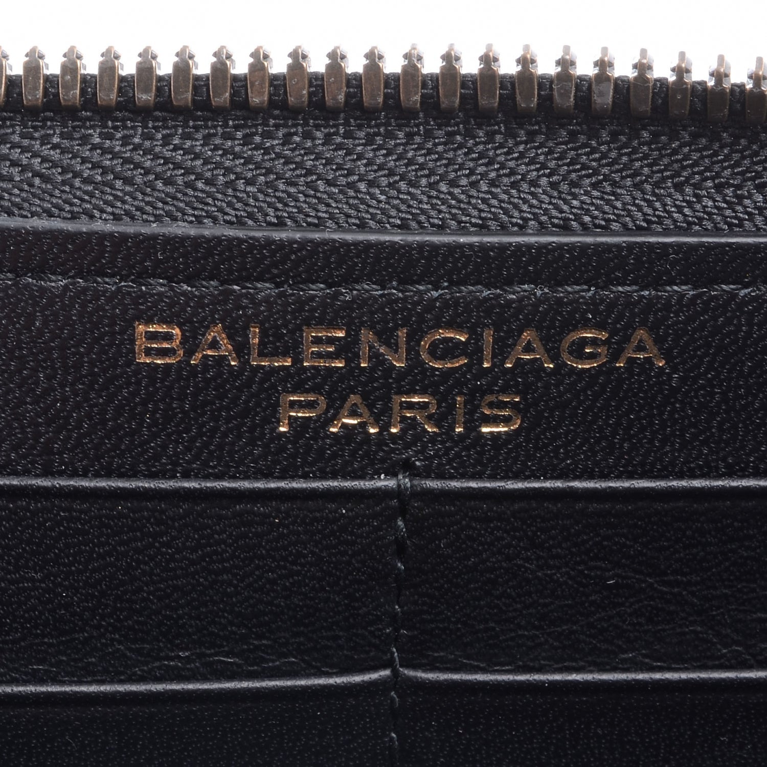 Balenciaga Calfskin Papier Continental Zip Around Wallet Black 6 of 8