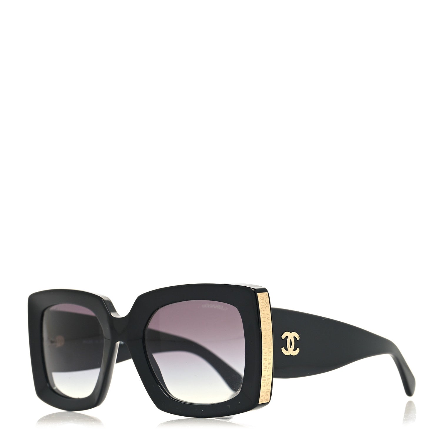 Chanel Acetate Rectangle Sunglasses 5435 Black 1 of 8