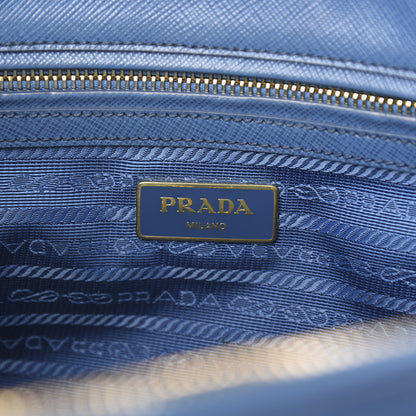 Prada Saffiano Small Galleria Double Zip Tote Bluette 7 of 17
