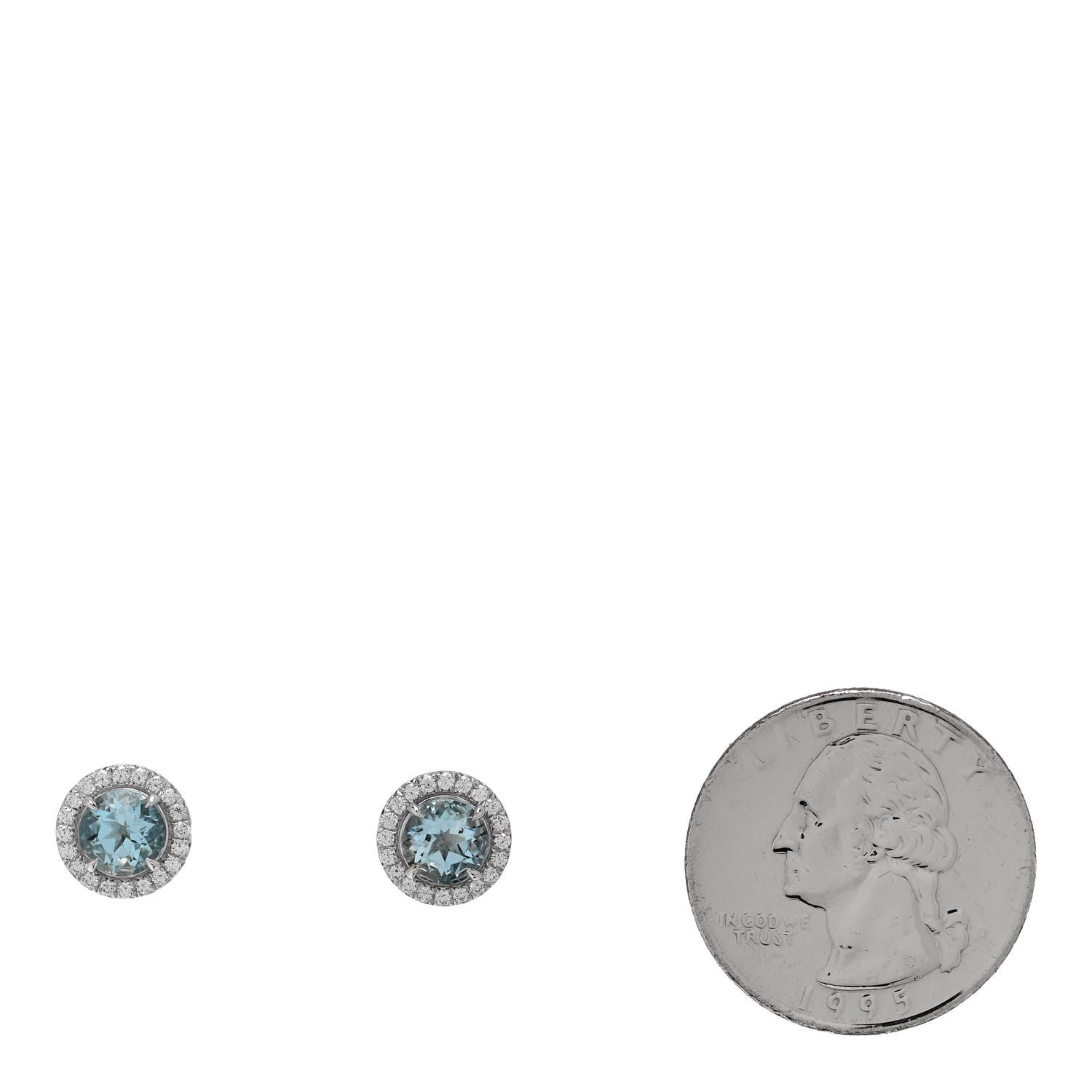 Tiffany Platinum Diamond Aquamarine Soleste Earrings 2 of 5