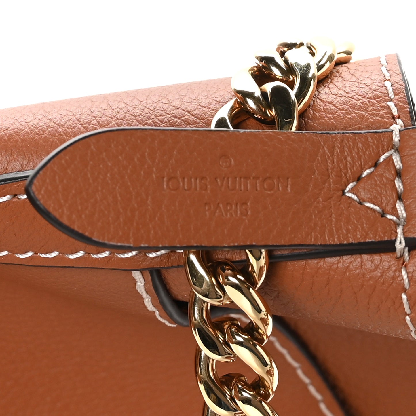 Calfskin Lock and Walk Bucket Cognac