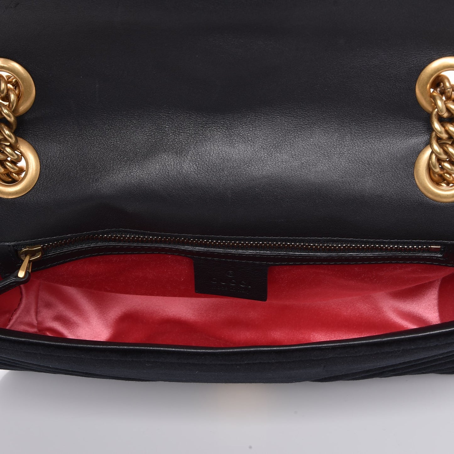 Velvet Matelasse Small GG Marmont Shoulder Bag Black