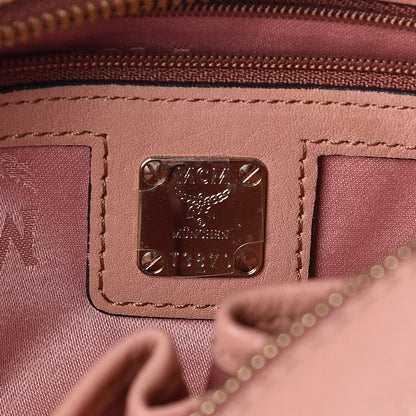MCM Calfskin Bowler Bag Pink 7 of 10