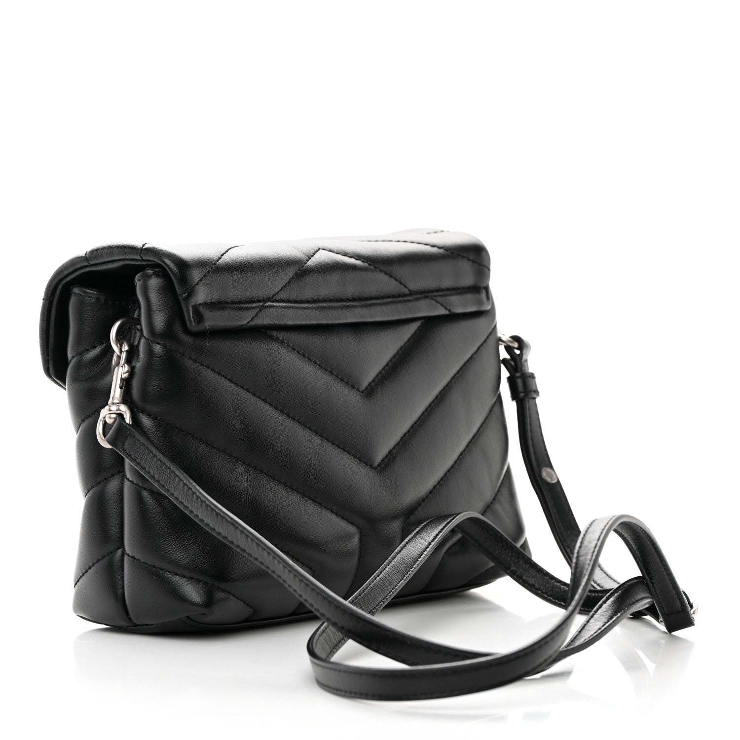Saint Laurent Calfskin Y Quilted Monogram Toy Loulou Crossbody Bag Black 3 of 13