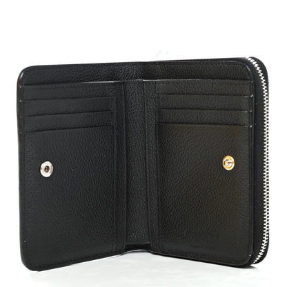 Saint Laurent Grained Calfskin Rive Gauche Compact Zip Around Wallet Black 4 of 4