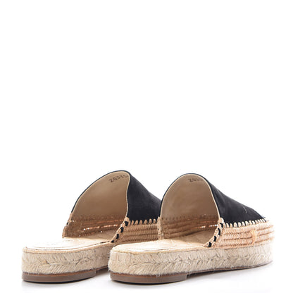 Chanel Suede Grosgrain CC Espadrilles 41 Black 4 of 8