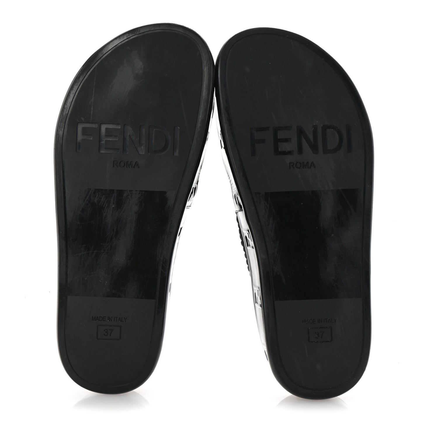 Raffia Rubber FF Woven Reflections Crisscross Slide Sandals 37 Black