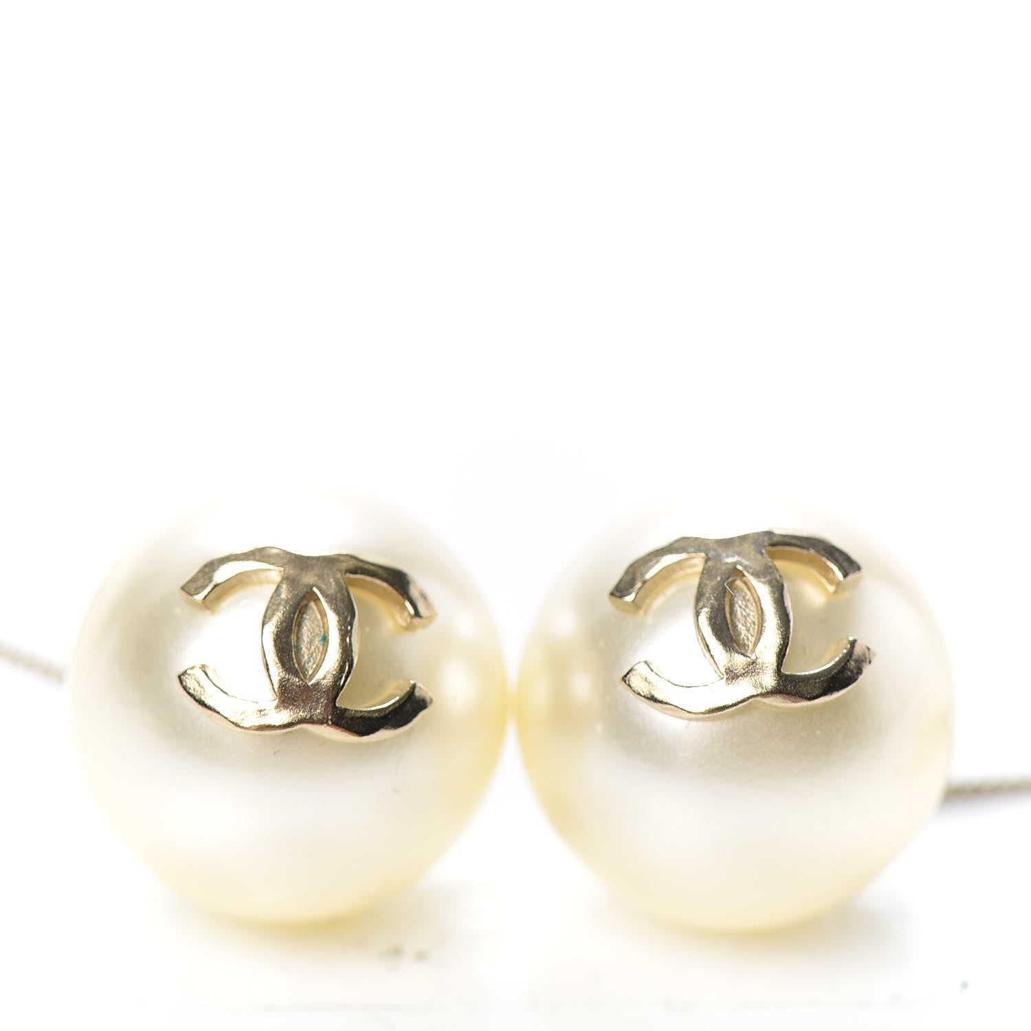 Chanel Pearl CC Chain Drop Earrings Gold 4 of 4