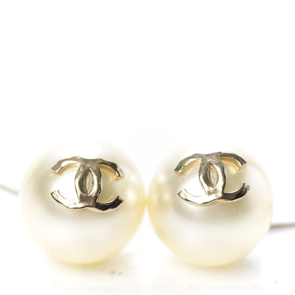 Chanel Pearl CC Chain Drop Earrings Gold 4 of 4