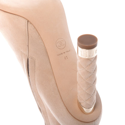 Chanel Suede Short Boots 41 Beige 9 of 10