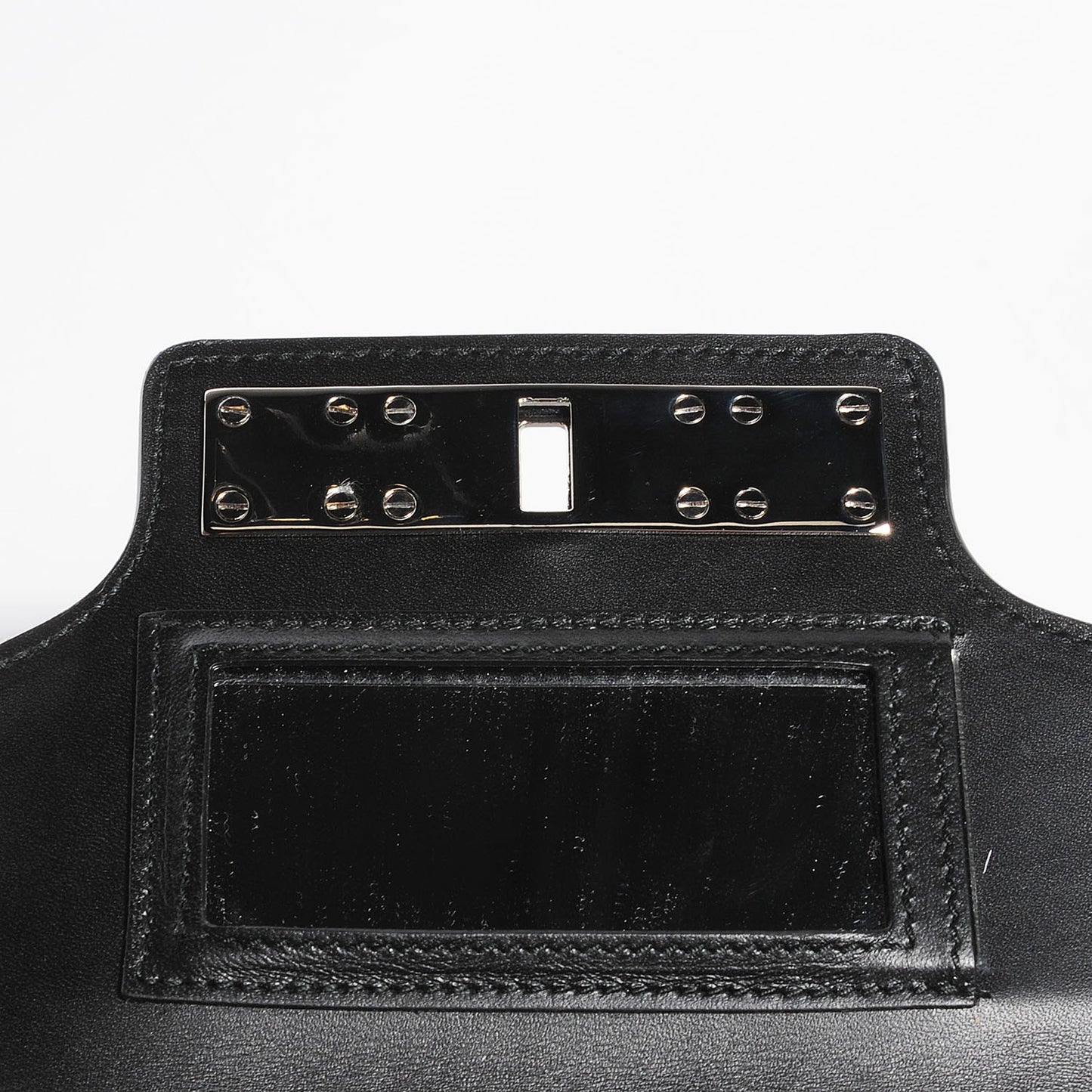 Calfskin Embossed Crosshatch PS11 Chain Wallet Black