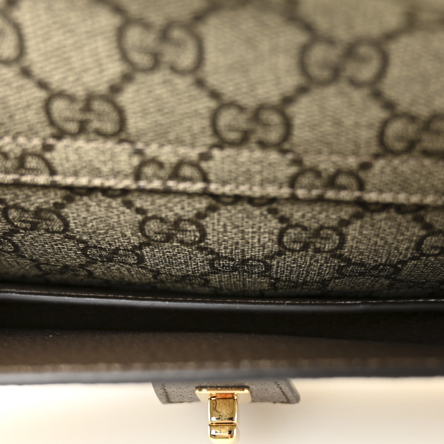 GG Supreme Monogram Textured Dollar Calfskin Blondie Belt Bag Beige Ebony New Acero