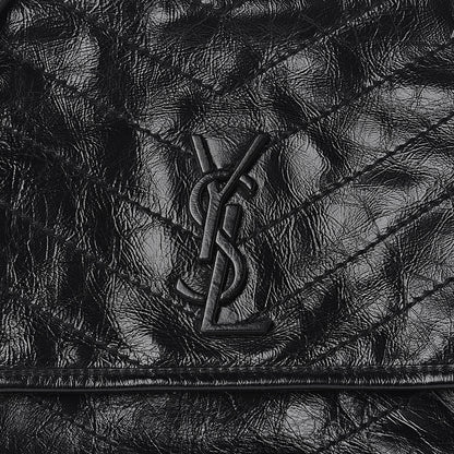 Saint Laurent Crinkled Calfskin Matelasse Monogram Medium Niki Chain Satchel Black 10 of 10