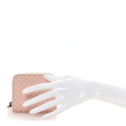 Bottega Veneta Nappa Intrecciato Small Bi-Fold Zip Wallet Pink 2 of 8