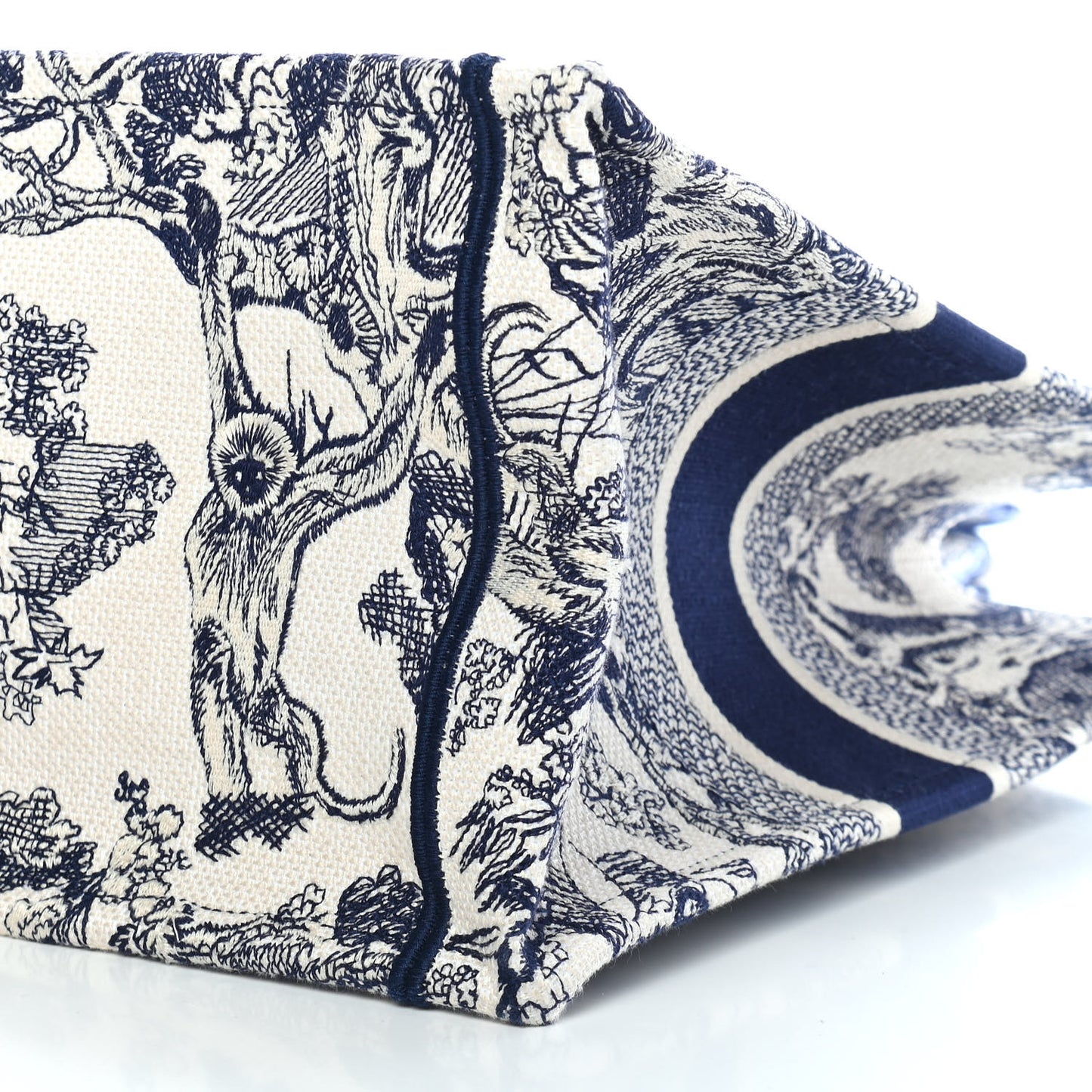 Canvas Embroidered Medium Dioriviera Toile De Jouy Book Tote Blue