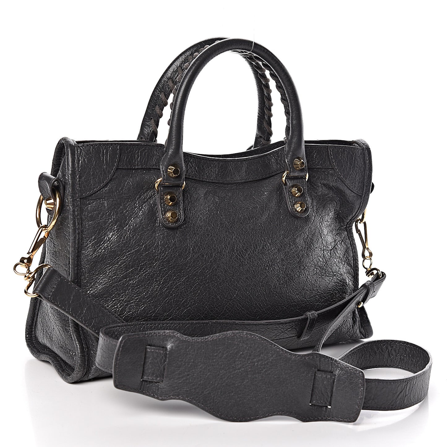 Agneau Classic Gold Hardware S City Gris Fossile