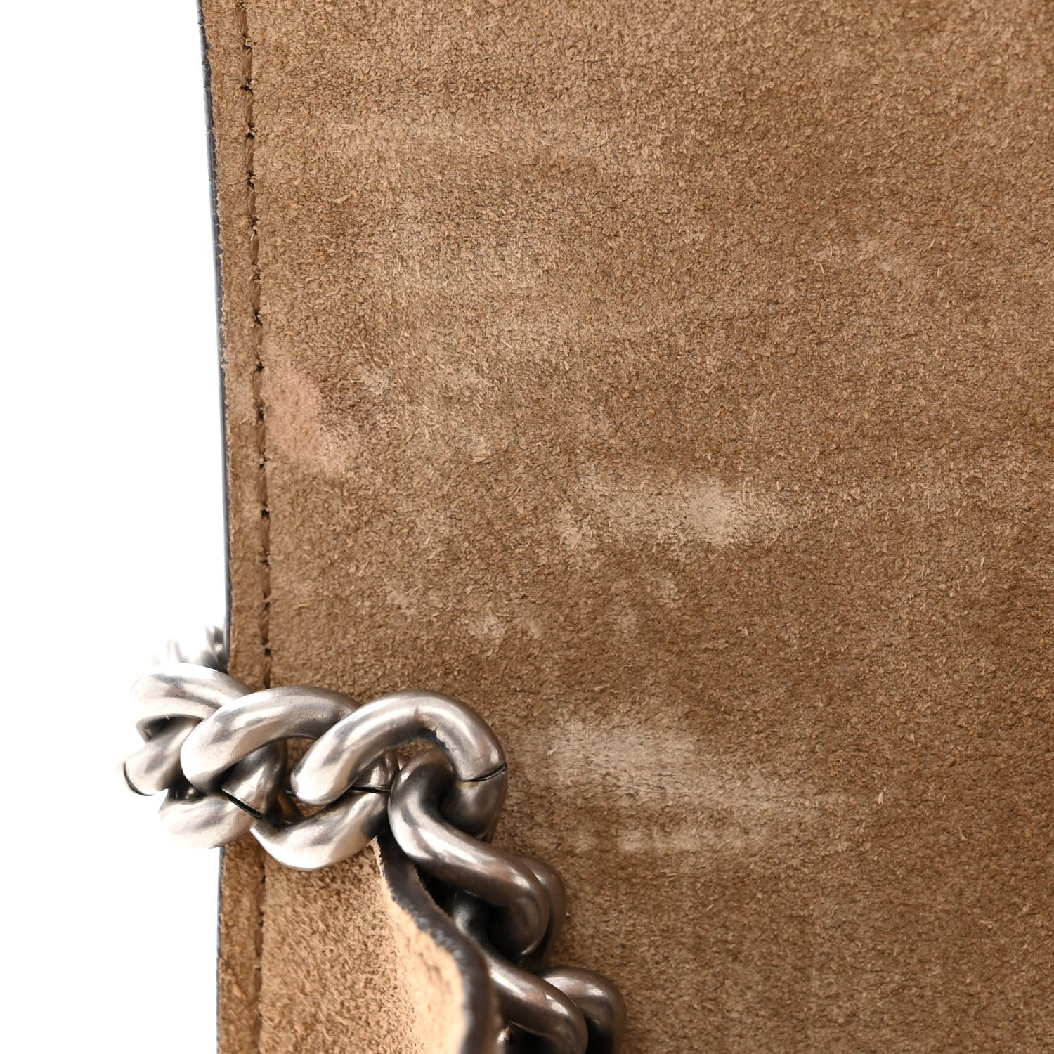 Gucci GG Supreme Monogram Suede Crystal Small Dionysus Shoulder Bag Beige Ebony Taupe 15 of 15