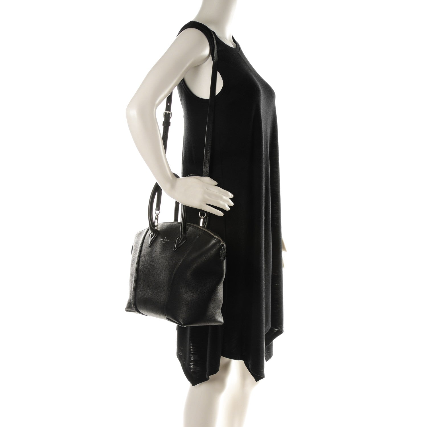 Louis Vuitton Veau Cachemire Soft Lockit PM Black 2 of 8
