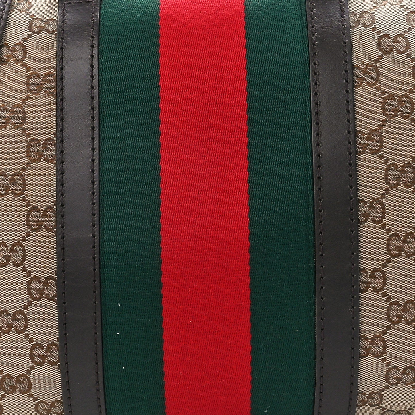 Monogram Selleria Calfskin Vintage Web Medium Boston Beige Ebony Cocoa