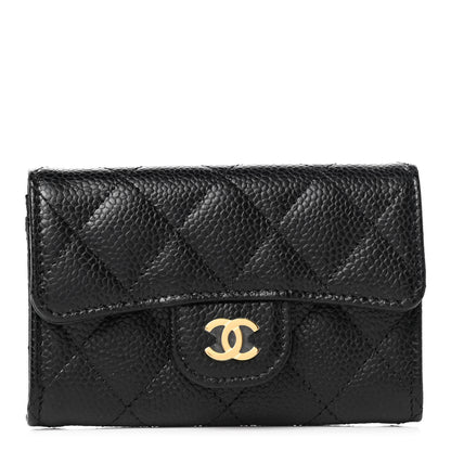 Chanel Caviar Quilted Flap Card Holder Wallet Black 1 of 8