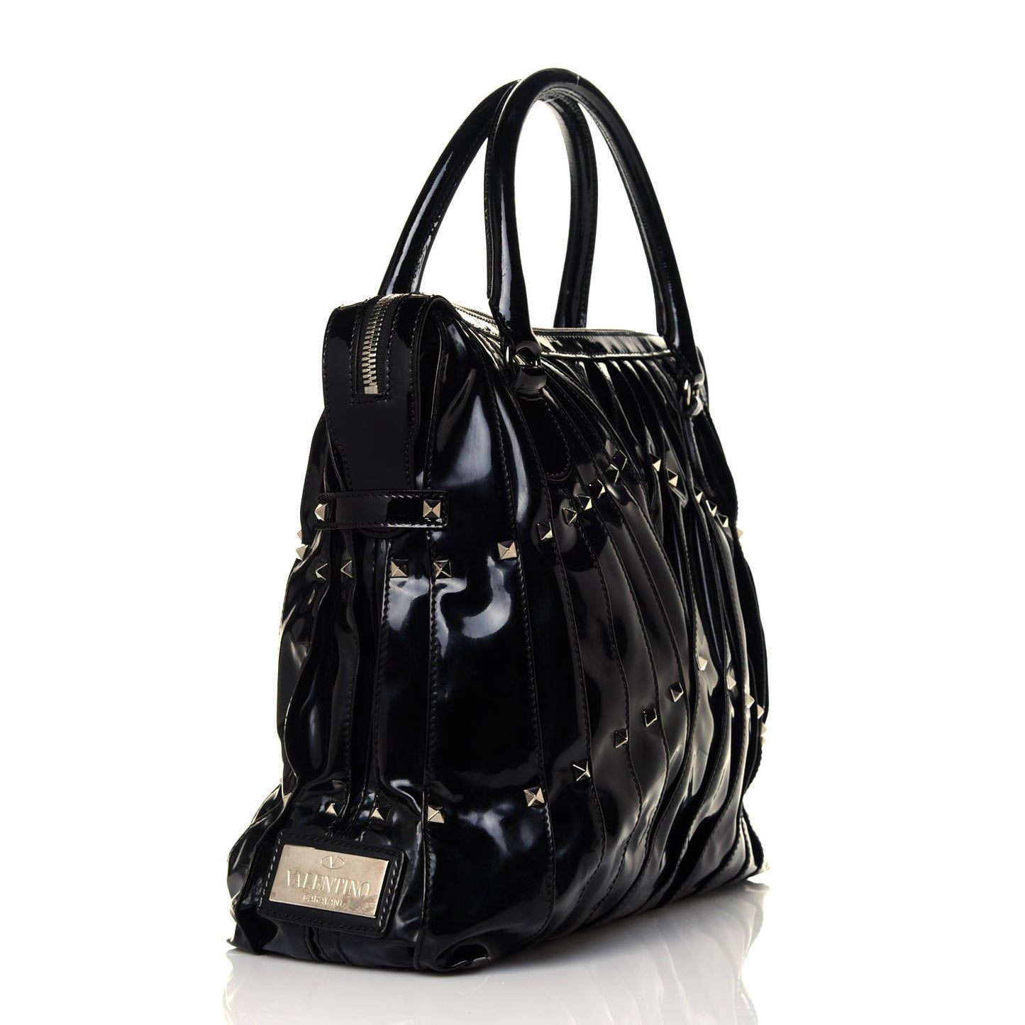 Patent Studded Maizeon Tote Black