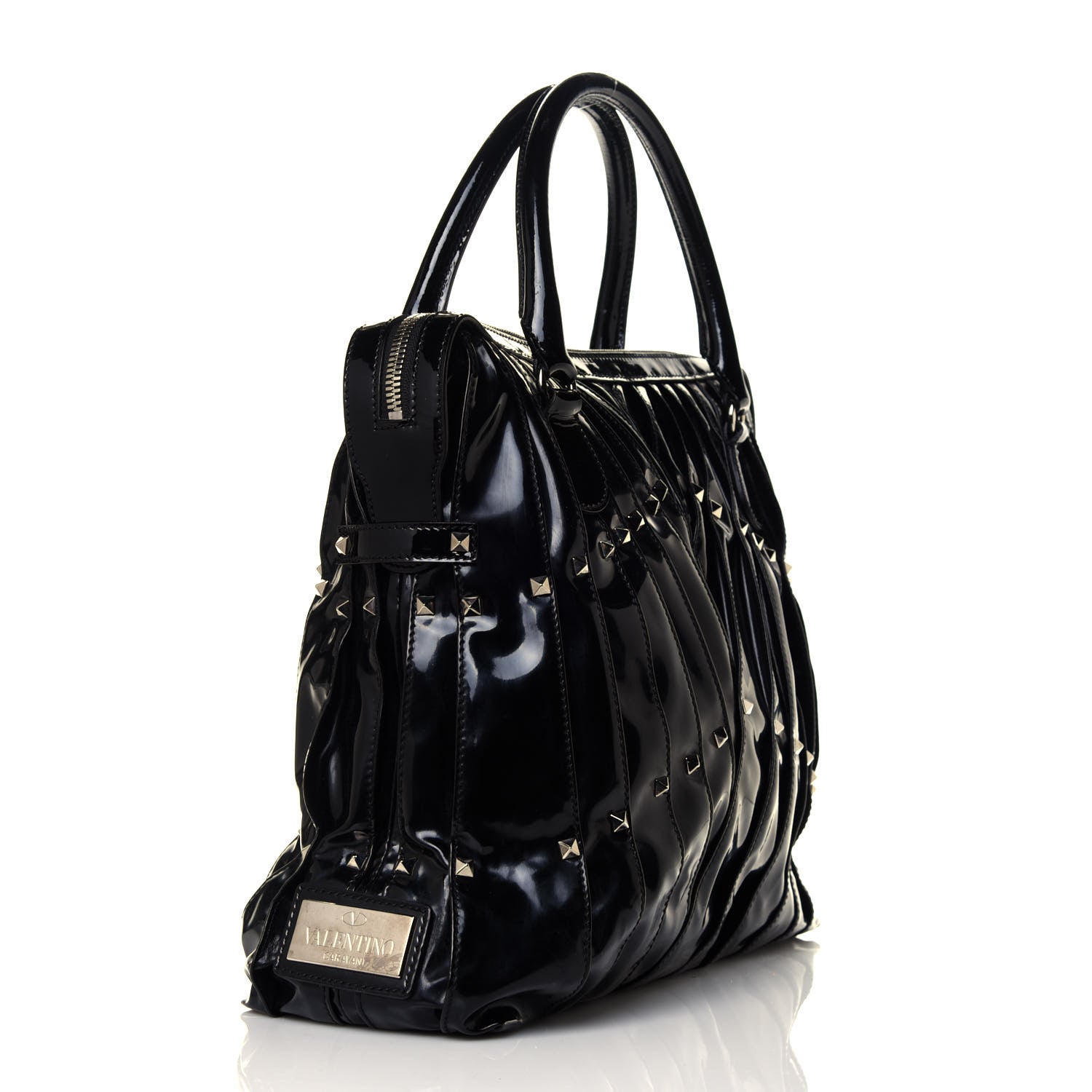 Valentino Garavani Patent Studded Maizeon Tote Black 2 of 4