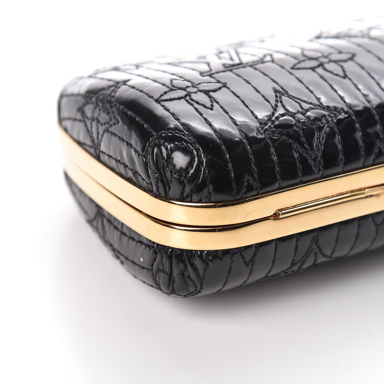 Louis Vuitton Vernis Monogram Motard Minaudiere Clutch Black 8 of 12