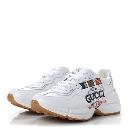 Gucci Calfskin Worldwide Womens Rhyton Sneakers 36.5 Great White 3 of 7