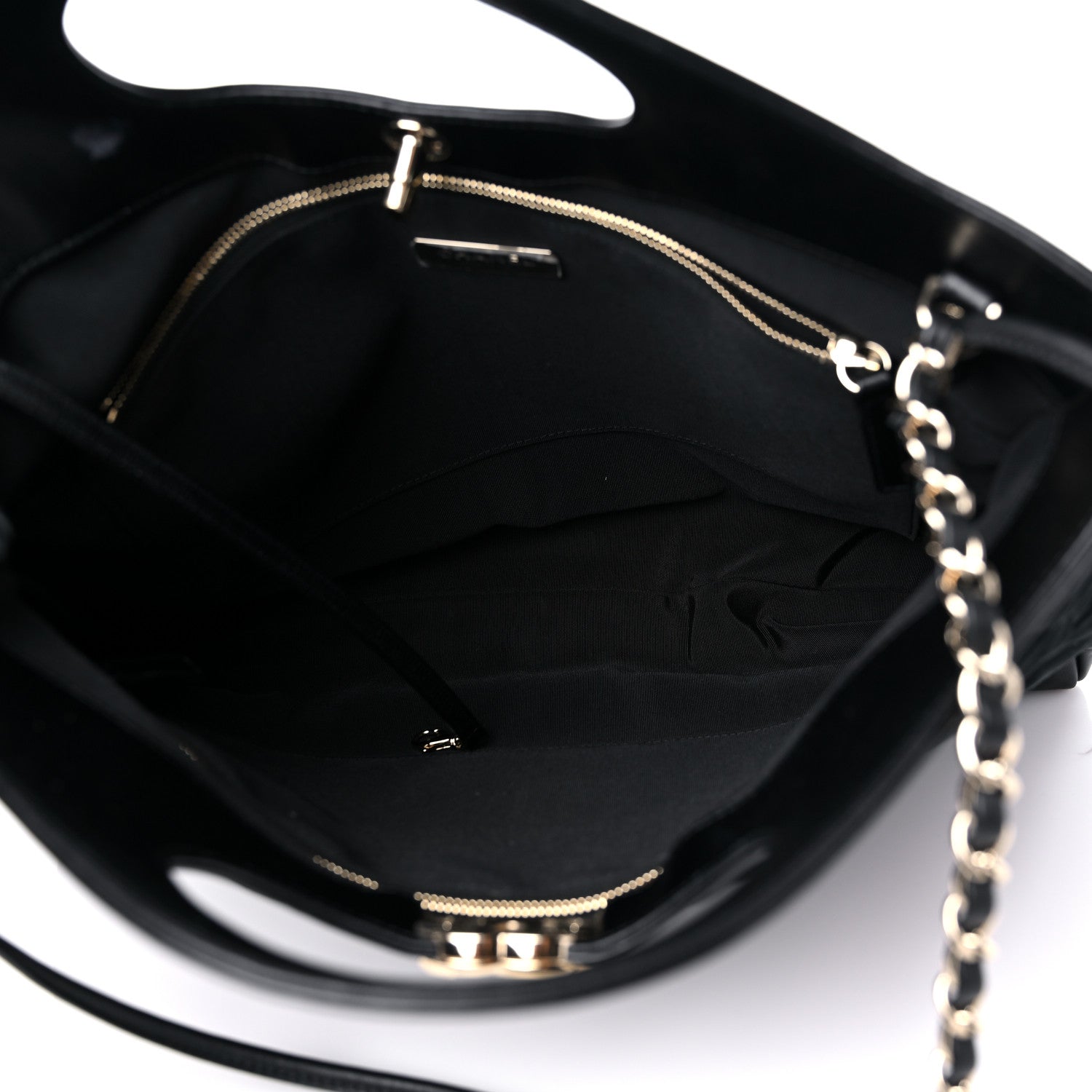Chanel Velvet Lambskin Quilted Small 31 Shopping Bag Black 5 of 15
