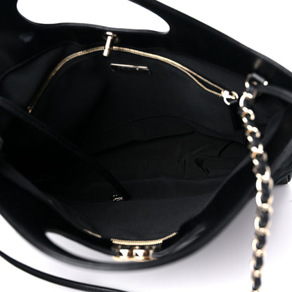 Chanel Velvet Lambskin Quilted Small 31 Shopping Bag Black 5 of 15