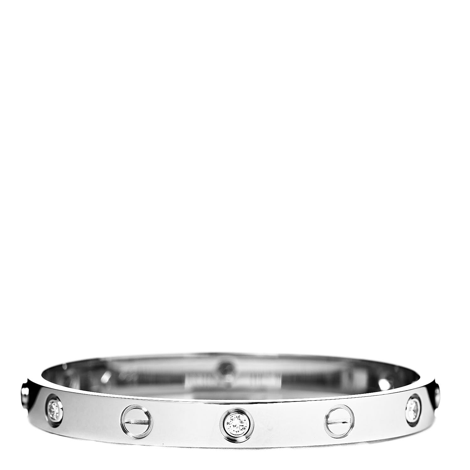 Cartier 18K White Gold 6 Diamond LOVE Bracelet 16 3 of 6