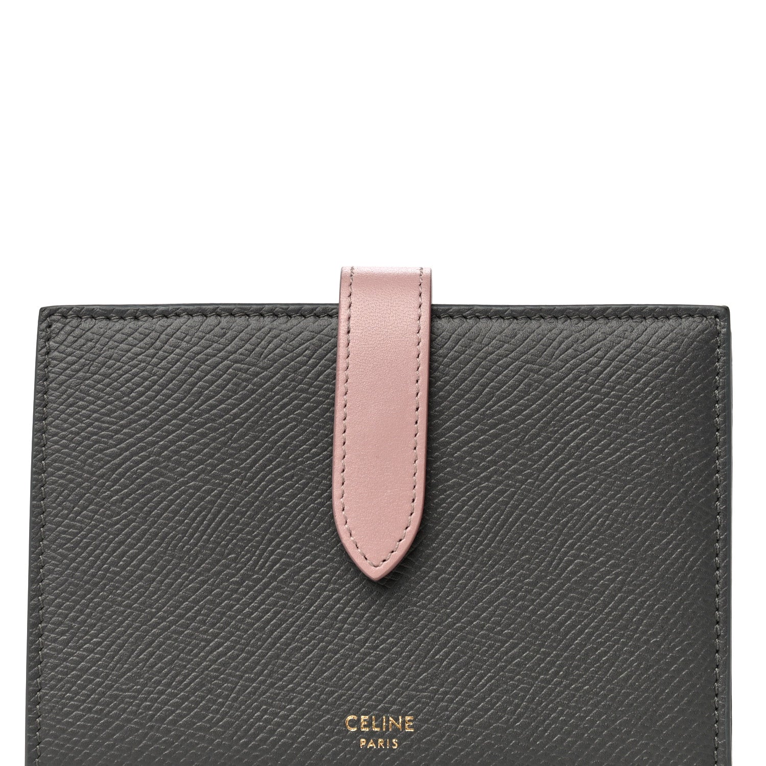 Celine Grained Calfskin Medium Multifunction Strap Wallet Grey Vintage Pink 9 of 14