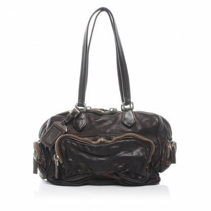 Prada Washed Buffalo Bauletto Moro 1 of 8