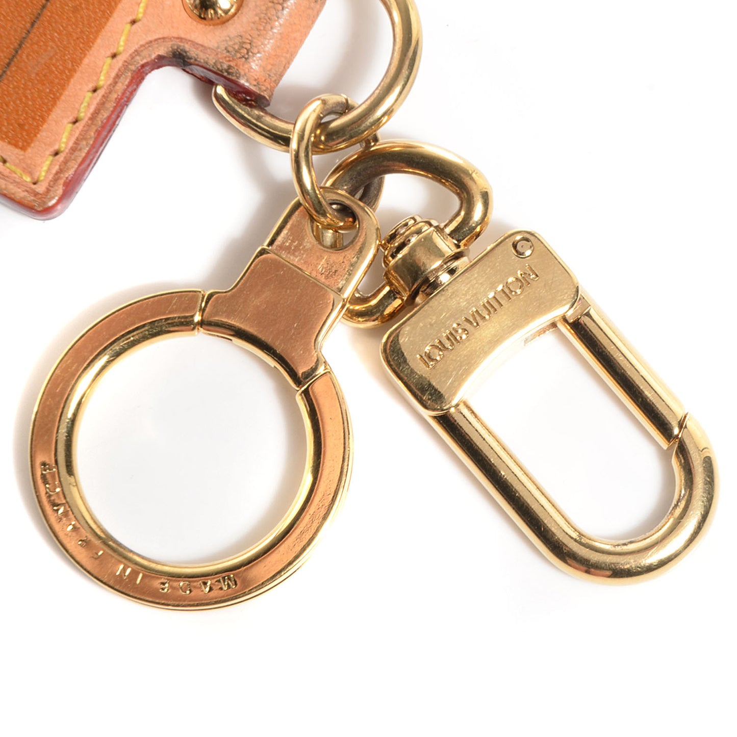 Vachetta Labels Key Ring Rusty