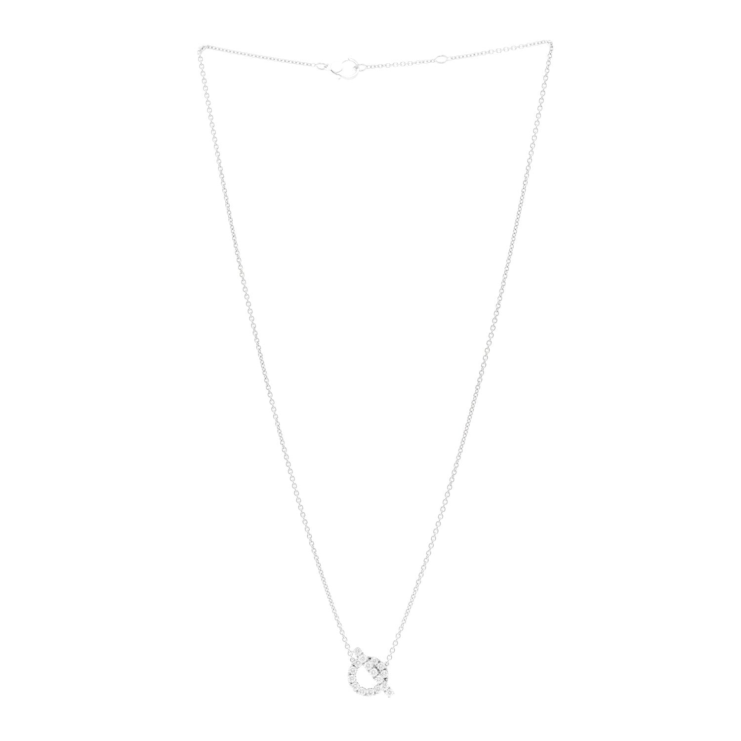 Hermes 18K White Gold Diamond Finesse Pendant Necklace 3 of 6