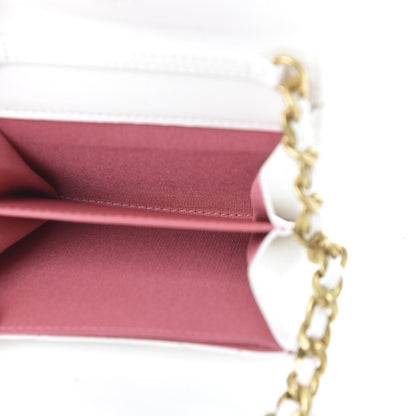 Chanel Lambskin Quilted 19 Flap Coin Purse With Chain White 5 of 12